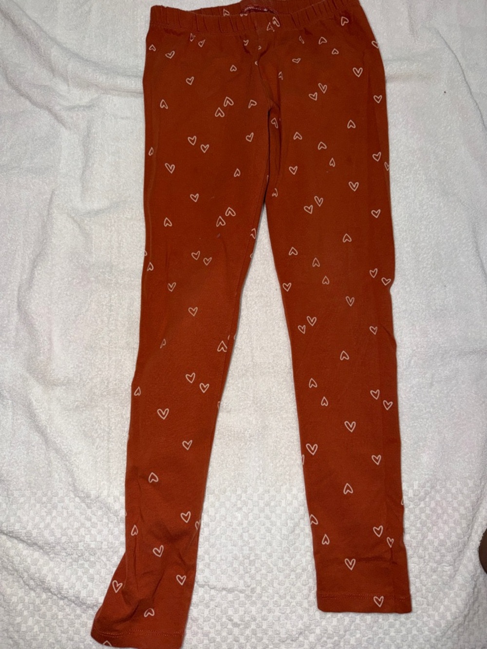 Kids Rust Heart Print Leggings